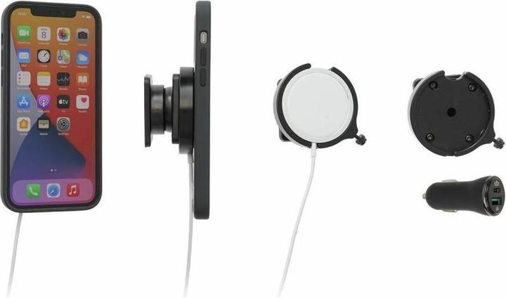 Brodit MagSafe Halter mit Kugelgelenk und KFZ-Ladeadapter
