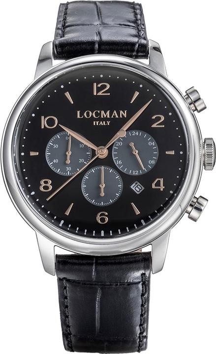 Actual product image Locman Italy Wristwatch 1960 Chrono black Ref. 0254 (Chronograph, 42 mm)
