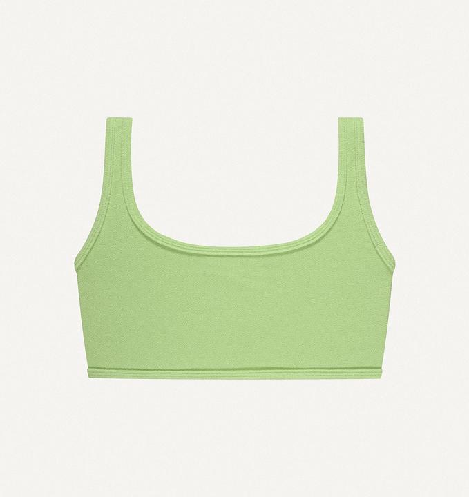 Lime green terry towelling