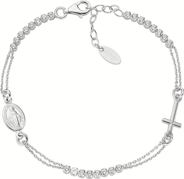 Produktbild Amen Rosary Style Tennis Cross Armband (16 cm, Silber 925)