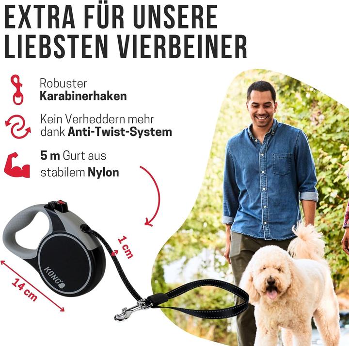 Image du produit KONG Terrain Leash Rollleine mit Break & Lock, 5m (S, Chien)