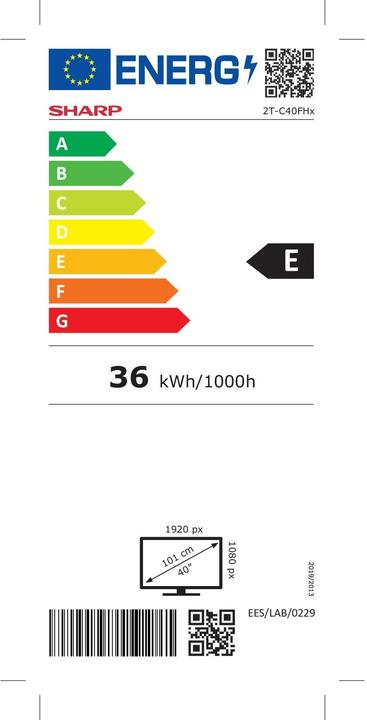 Energie-Label Sharp 24FH2EA (24", LED, HD ready, 2023)