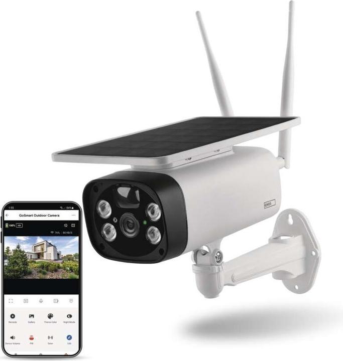 Produktbild Emos GoSmart Outdoor IP Kamera mit WiFi und Solarpanel IP-600 EYE, batteriebetrieben (1920 x 1080 Pixels)