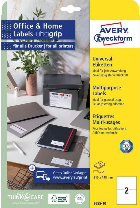 Image du produit Avery Étiquettes, bureau à domicile, petit paquet