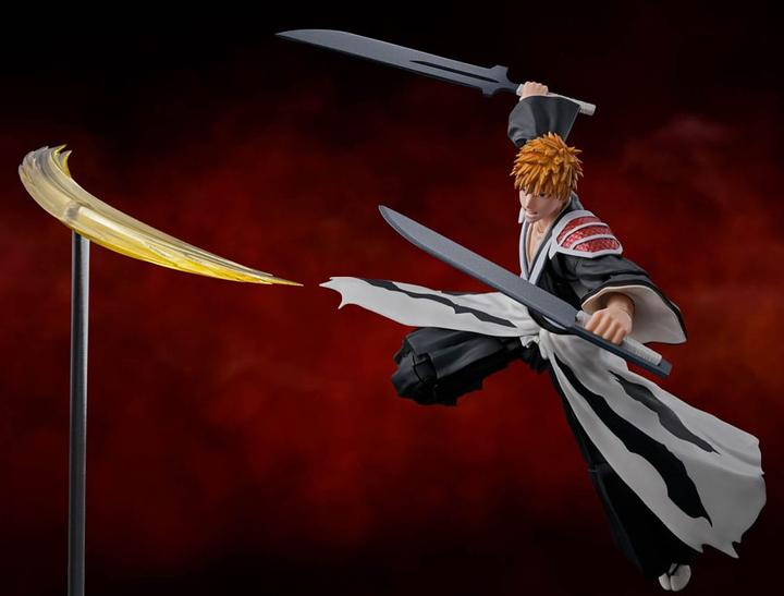 Actual product image Bandai Bleach: Thousand-Year Blood War S.H. Figuarts action figure Ichigo Kurosaki Dual Zangetsu 16 cm