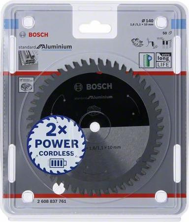 Productafbeelding Bosch Professional Zubehör Cirkelzaagblad Standaard voor Aluminium, 140x1.6/1.1x10, 50 tanden