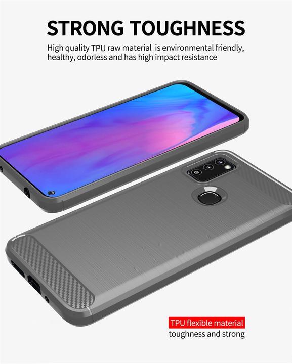 Actual product image Cadorabo TPU Ultra Slim carbon stainless steel combo cover (Samsung Galaxy M51)