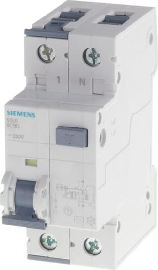 Produktbild Siemens RCBO type A 30mA, 10kA, 1+N-pole B 10A