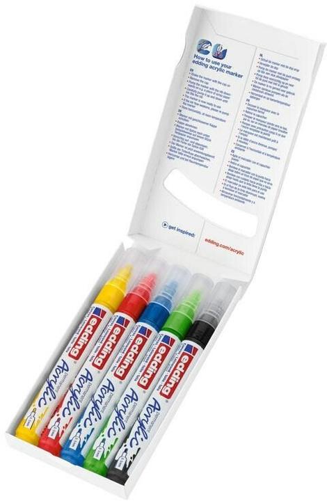 Image du produit Edding Marqueur acrylique 5100 (Multicolore, 3 mm, 5 x)