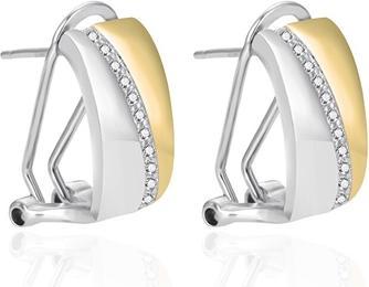 Produktbild Agato - Elegant bicolor earrings with zircons AGT-E029KKW-2T