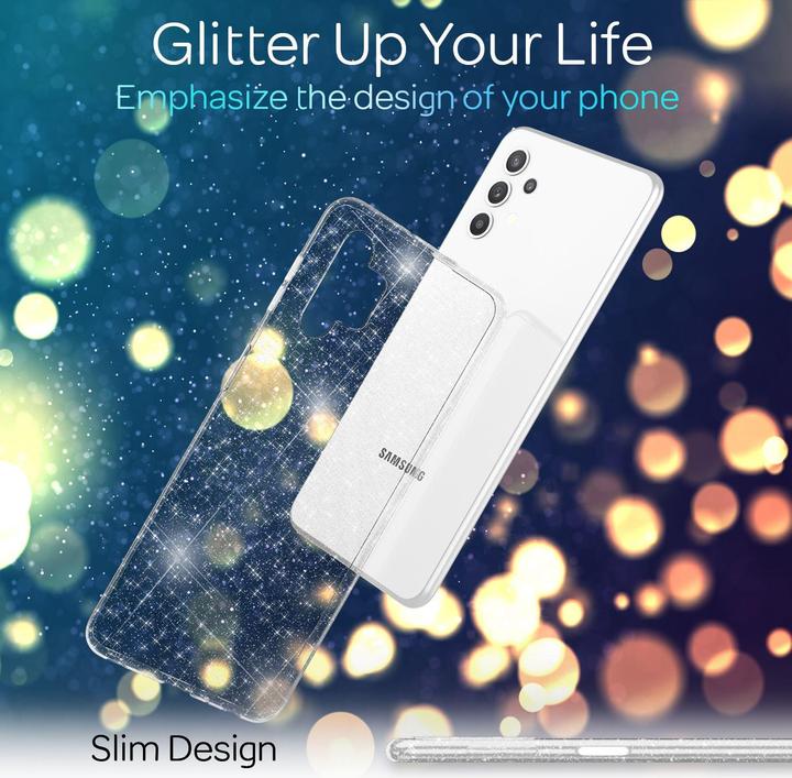 Actual product image Nalia Clear glitter silicone cell phone case (Samsung Galaxy A32 5G)