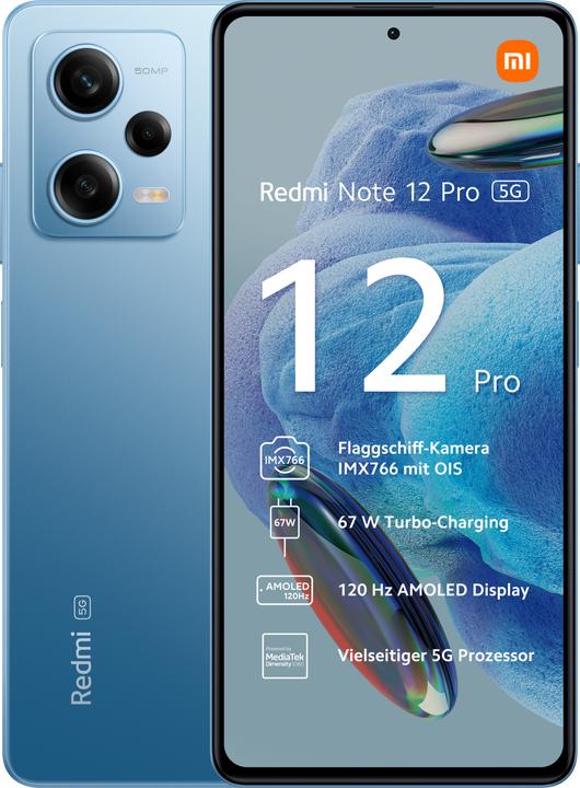 Produktbild Xiaomi Redmi Note 12 Pro (128 GB, Sky Blue, 6.67", Dual SIM, 50 Mpx, 5G)
