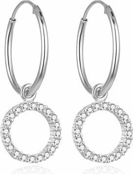 Beneto Stylish round silver earrings AGUC2060
