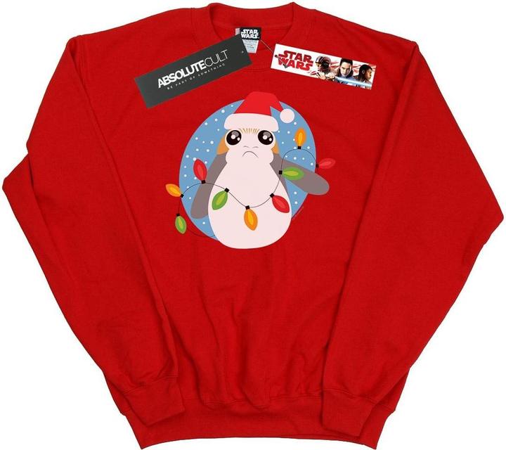 Star Wars The Last Jedi Porg Christmas Lights Sweatshirt Jungen