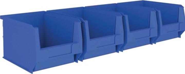 Actual product image Mauser Open fronted storage bin set H140xW602xD250mm galvanised steel with open fronted storage bins 4 x