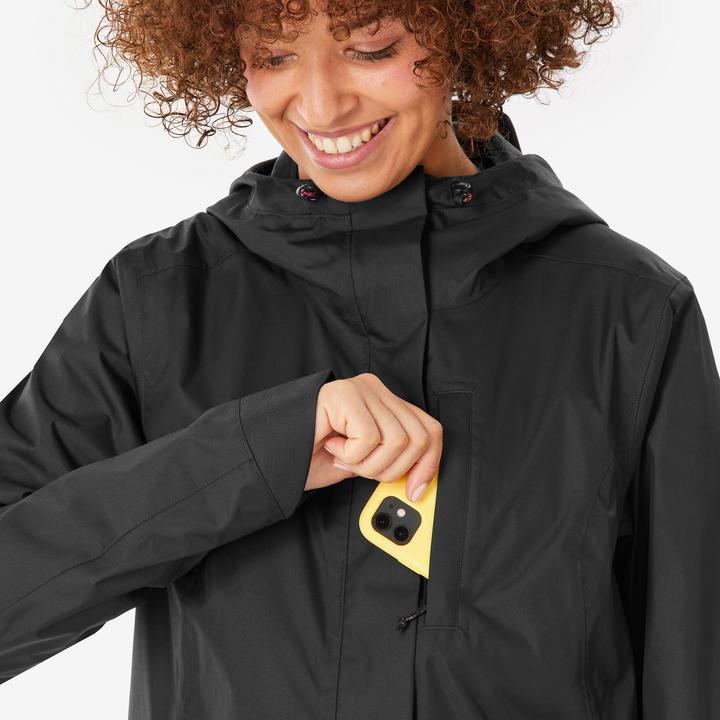 Produktbild Quechua Wanderjacke Damen wasserdicht - NH500 schwarz (XL)