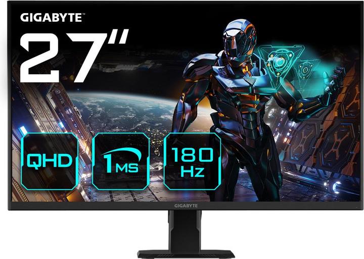Actual product image Gigabyte GS27QA 27" QHD Gaming Monitor - 2560 x 1440 (QHD), 180Hz, 1ms, 300 cd/m2, FreeSync, HDR Ready, HDMI (2560 x 1440 pixels, 27")