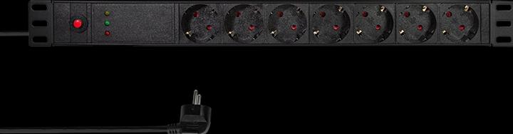Produktbild LogiLink 19" Steckdosenleiste 7-fach, mit Netzfilter u. Überlastschutz (7 x, CEE 7/7, 2 m)