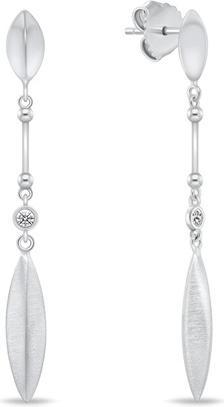 Brilio Silver - Gold-plated earrings with colored zircons EA1036YRBW