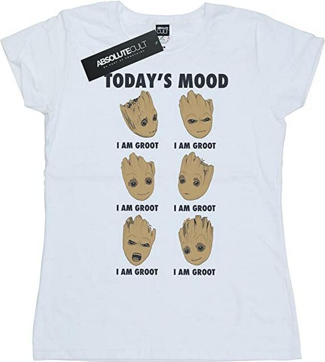 Actual product image Guardians of the Galaxy Womens/Ladies Today's Mood Baby Groot Cotton Boyfriend T-Shirt (S)