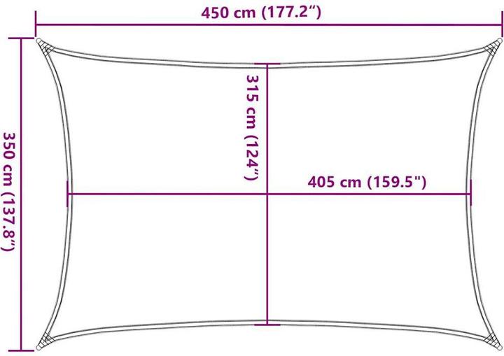 Actual product image VidaXL Sonnensegel 160 g/m² Rechteckig HDPE (3.5 x 4.5 m)