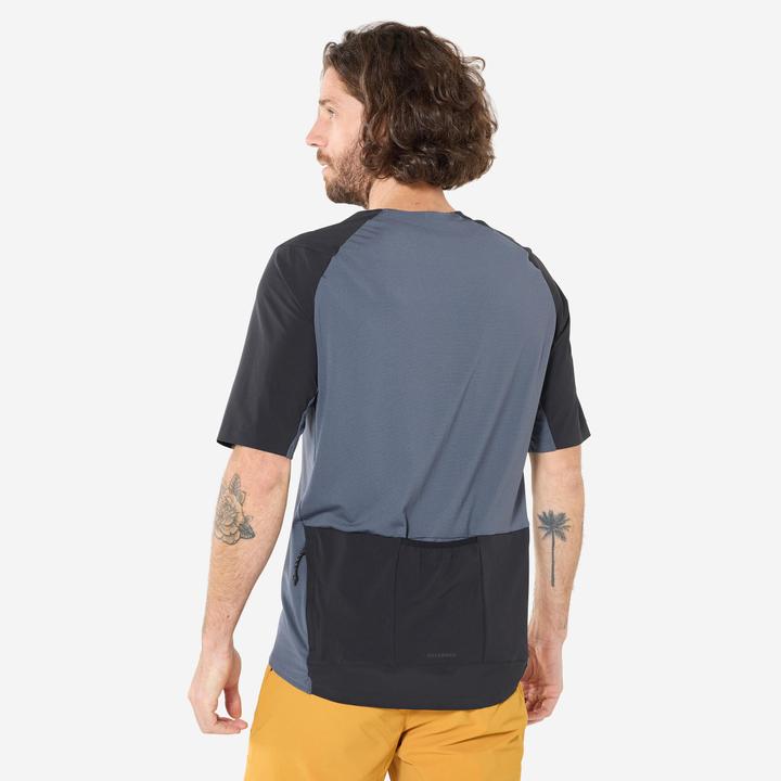 Produktbild Rockrider Radtrikot MTB kurzarm Cargo Herren grau/schwarz (M)