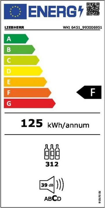 Energie-Label Liebherr Weinklimaschrank WKt 6451 GrandCru Wechselbar/Rechts
