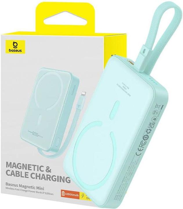 Produktbild Baseus Powerbank Magnetic Mini 10000mAh 20W MagSafe (mint) (10000 mAh, 20 W, 38.50 Wh)