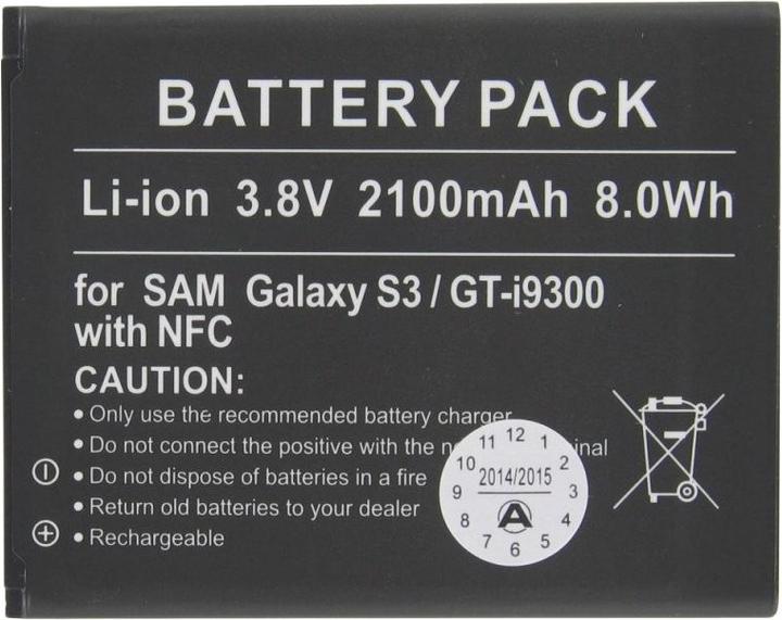 Produktbild Samsung Akku Galaxy S III, GT-I9300, EB-L1G6LLUC mit NFC