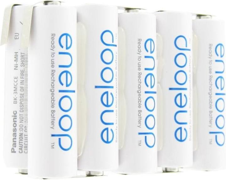 Actual product image Sanyo Eneloop 12 Volt battery BK-3MCCE with solder tags (1 pcs., 2000 mAh, Battery + charger)