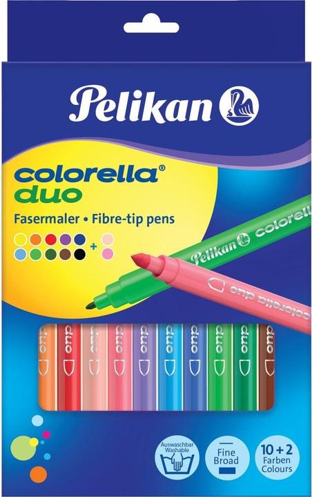 Pelikan Colorella Duo C407 Felt Pen Fine Multicolor (e) (Sorted, 12 x)