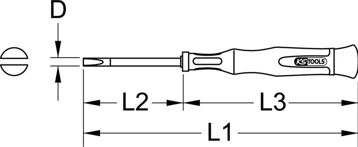 Actual product image KS Tools Fine mechanics slotted screwdriver. 1.4mm 500.71 (Slotted screws)