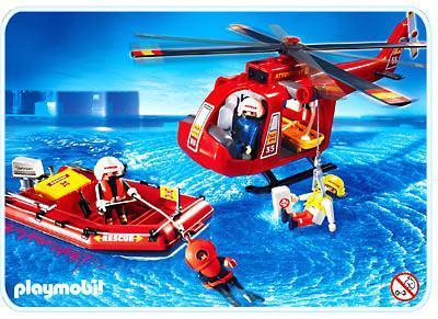 Produktbild Playmobil SOS-Helikopter mit Rettungsboot (4428)