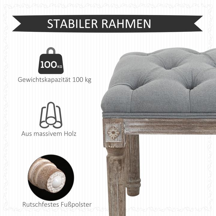 Actual product image Homcom Vintage-style upholstered bench (81 cm)