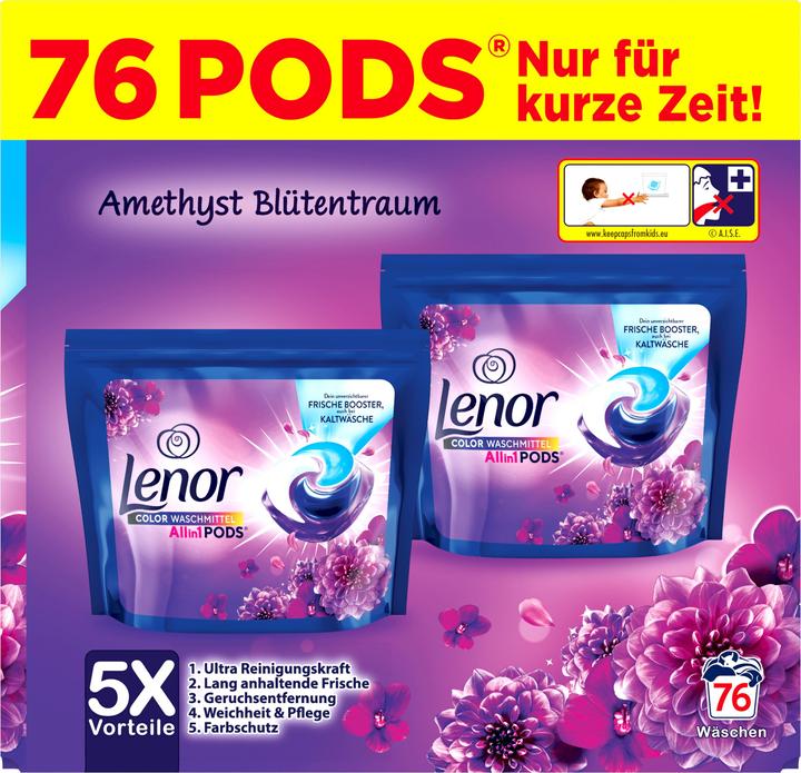 Image du produit Lenor All-in-1 PODS (76 Cycles de lavage, Pods)