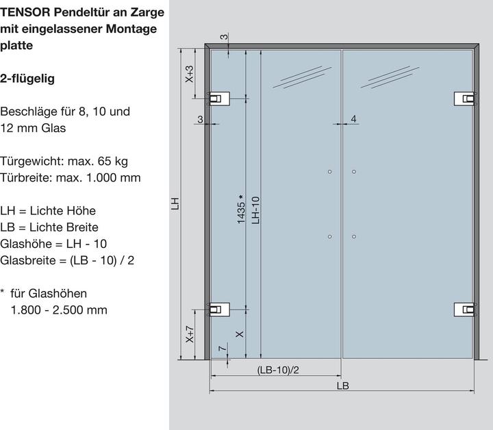Actual product image Dormakaba Swing door hinges TENSOR