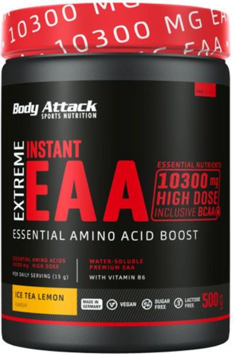 Actual product image Body Attack Extreme Instant EAA (500g can) (Lemon Ice Tea, 1 pcs., 500 g)