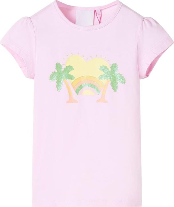 VidaXL Kinder-T-Shirt Hellrosa 104,Material: 95 % Baumwolle. 5 (104)