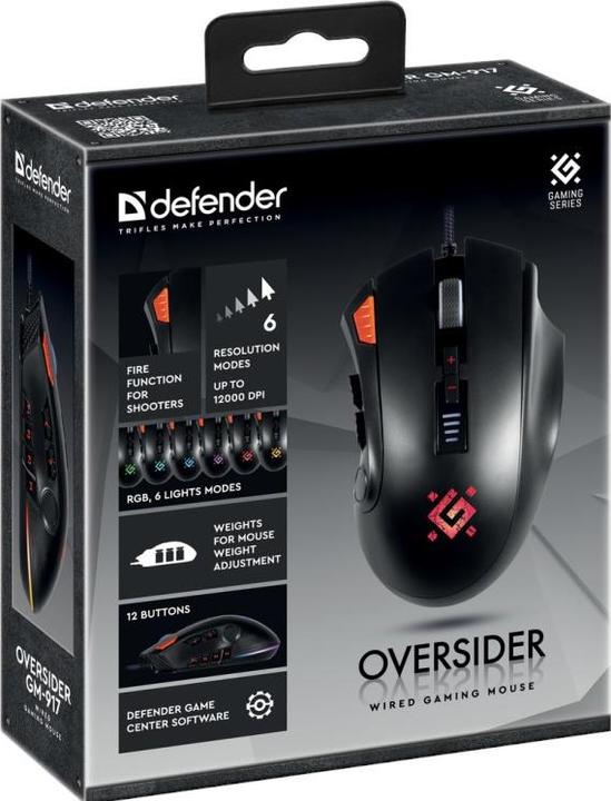 Actual product image Defender Oversider GM-917 RGB mouse (52917) (Cable)