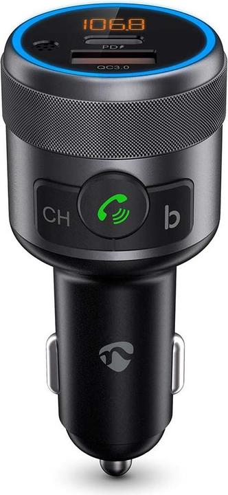 Produktbild Nedis Kfz Audio FM Transmitter - Fest - freisprechend - 1" - Amber Screen - Bluetooth - PD 18 W/PD 2