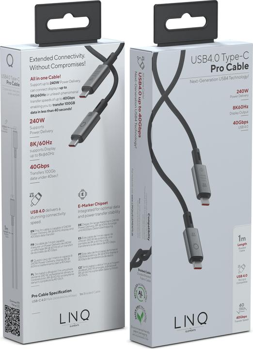Actual product image LINQ Connects USB4 PRO CABLE -1.0M (1 m, USB 3.2 Gen 2x2)