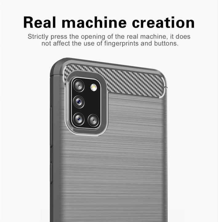 Actual product image Cadorabo TPU Ultra Slim carbon stainless steel Combi Cover (Samsung Galaxy A31)