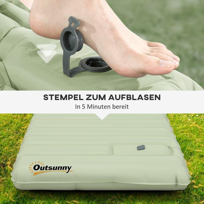 Actual product image Swisshandel24 Air mattress, camping mat, water-repellent, tear-resistant, with foot pump, nylon, 200Lx60Wx10Hcm,
