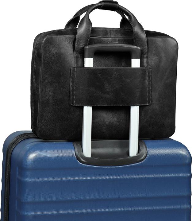 Image du produit Only-Bags.Store Sac de voyage en cuir de grain supérieur pour ordinateur portable 16 pouces, porte-documents, sac à (16")