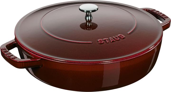 Produktbild Staub 40511-512-0 Bräter mit Chistera, Induktionsgeeignet, Gusseisen, Grenadine (24 cm, Bräter + Schmortopf, Gusseisen)
