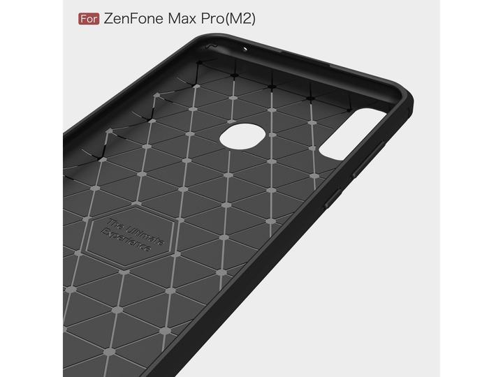 Actual product image Screenguard Asus Zenfone Max Pro M2 Cover Carbon Brushed Soft TPU (Asus Zenfone Max Pro (M2))