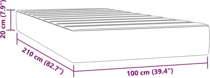 Actual product image VidaXL Taschenfederkernmatratze Hellgrau Samt (100 x 210 cm, Spring core)