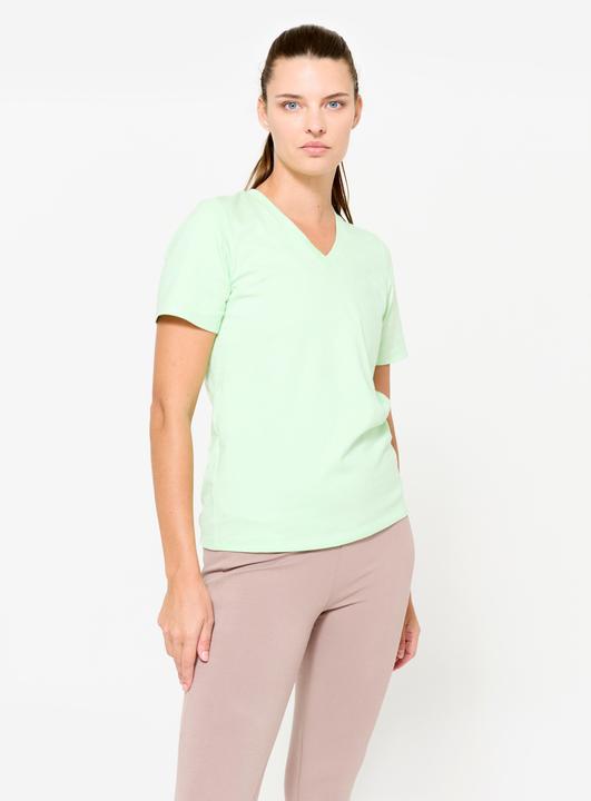 Produktbild Domyos Women's V-Neck Cotton Fitness T-Shirt - Sorbet Green (3XL)