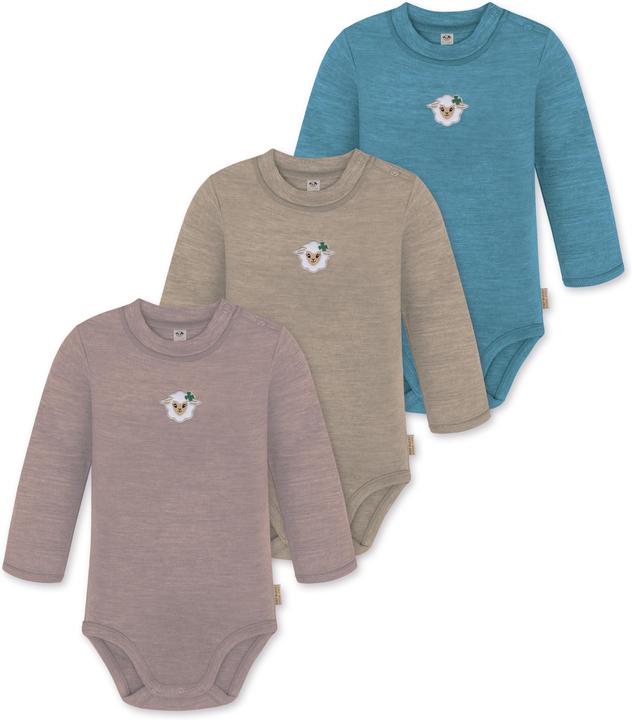 Normani 3er Pack Baby Merino Langarmbody „Tuai" - 9403