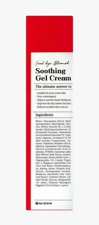 Valori nutrizionali e ingredienti Mizon Crema Gel Lenitiva Good Bye Blemish (55 ml, Crema da giorno)